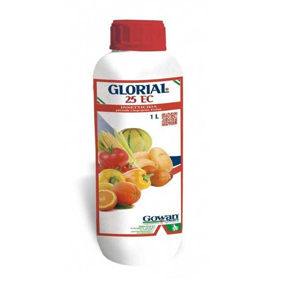 GLORIAL 25 EC 1 Lt GOWAN Insetticida Piretroide Deltametrina 25 g/l ad Ampio Spettro per Colture Arboree ed Erbacee