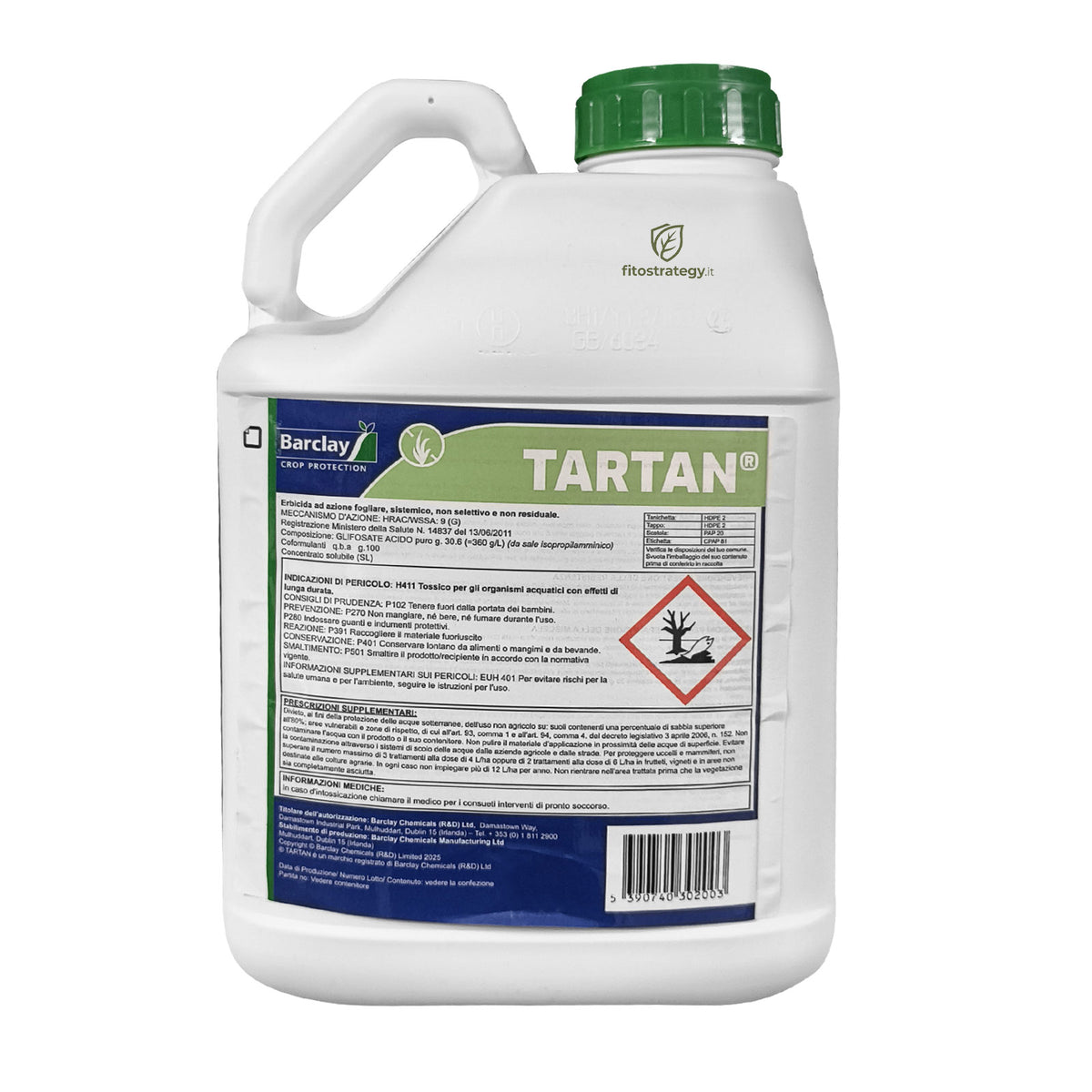 Tartan Barclay Erbicida Diserbante Totale Sistemico Glifosate 360 g/L Orto