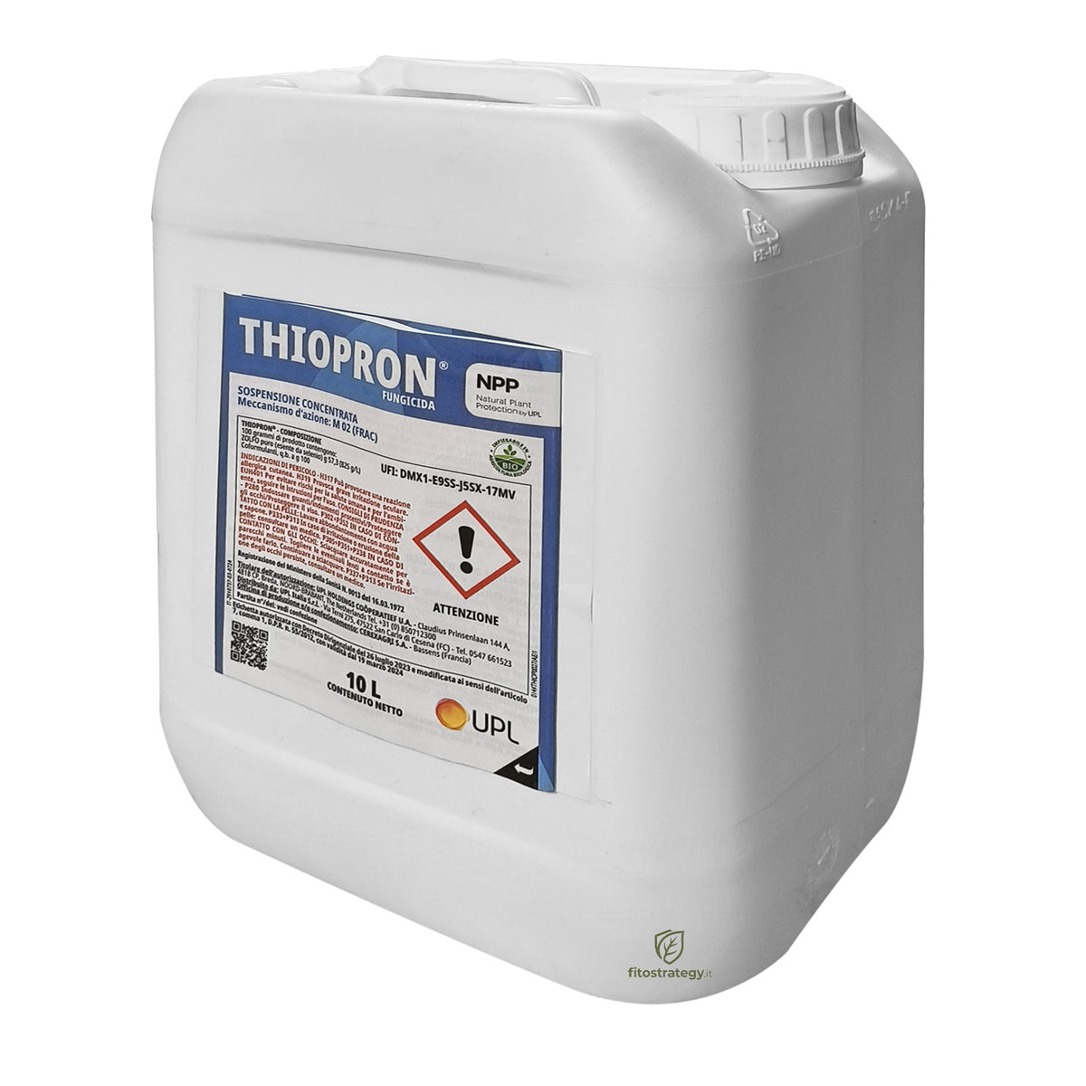 Thiopron UPL Fungicida Zolfo Liquido Biologico Antioidico Vite Olivo Orto 10 L