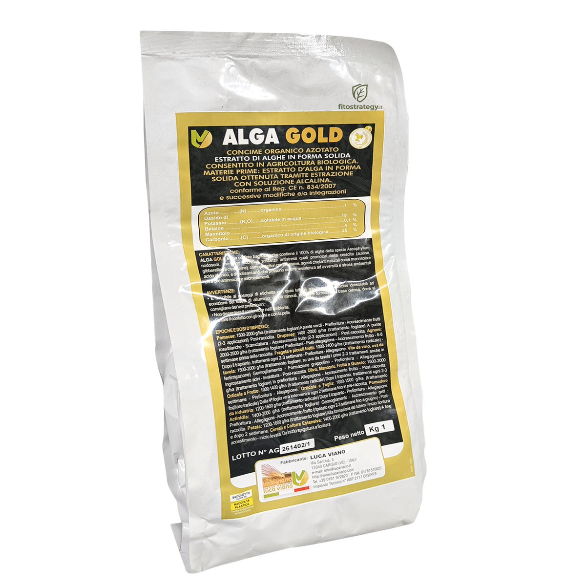 Alga Gold Luca Viano Concime Alghe Brune Biostimolante Biologico Orto Vite 1 L