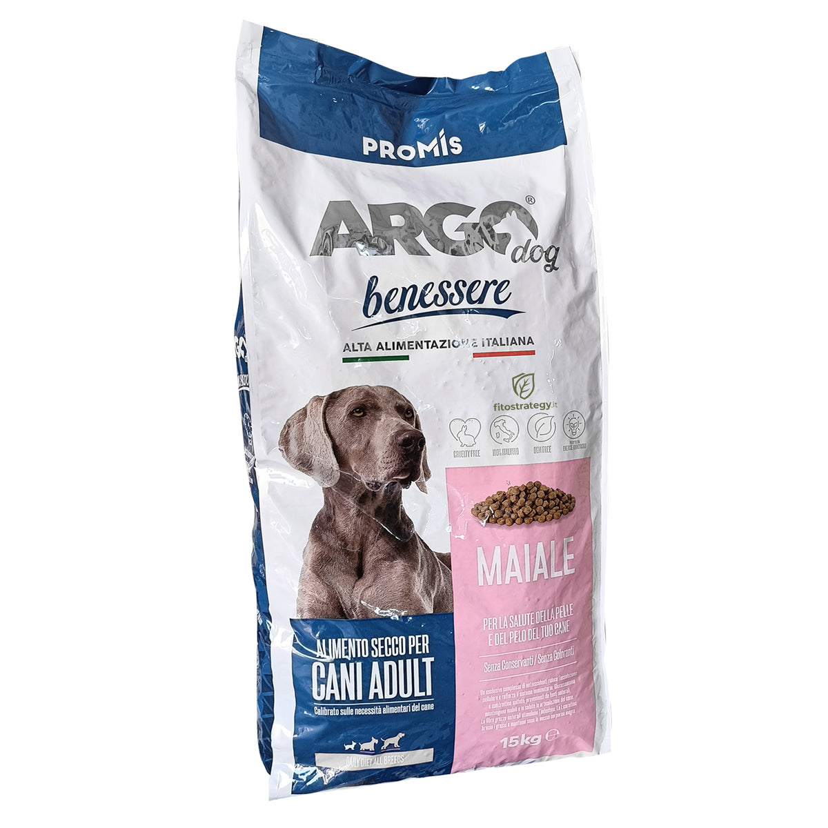 Mangime Crocchette Cani Argo Dog Premium Maiale 15 Kg Alimento Secco