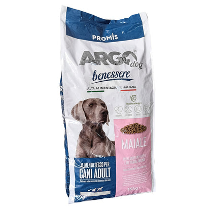 Mangime Crocchette Cani Argo Dog Premium Maiale 15 Kg Alimento Secco