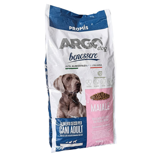 Mangime Crocchette Cani Argo Dog Premium Maiale 15 Kg Alimento Secco