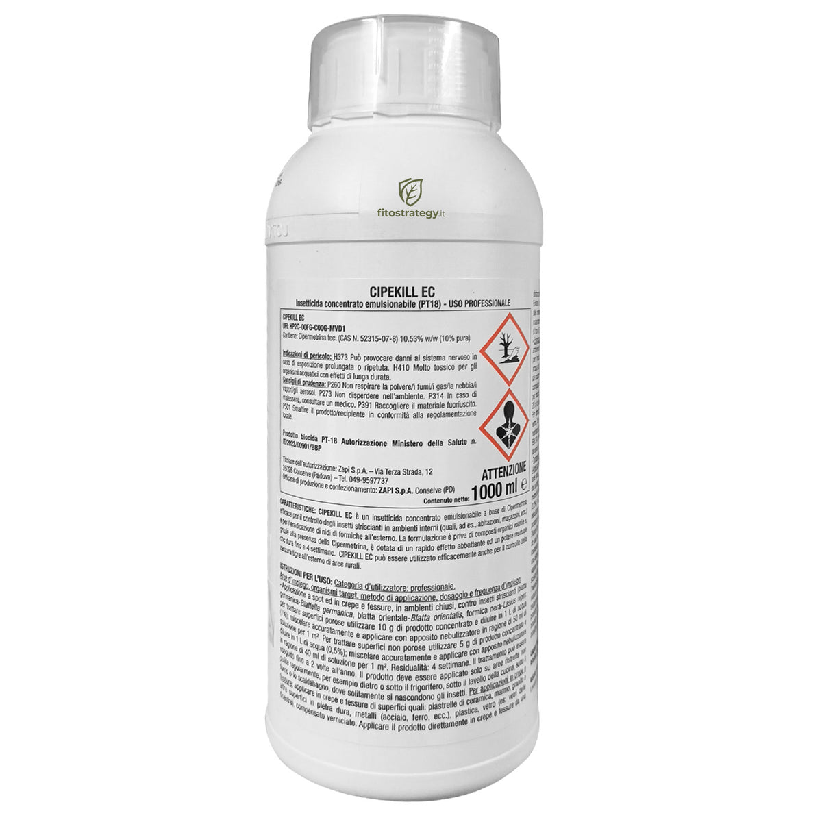 Cipekill Zapi Insetticida Concentrato Cipermetrina Mosche Zanzare Formiche 1 L