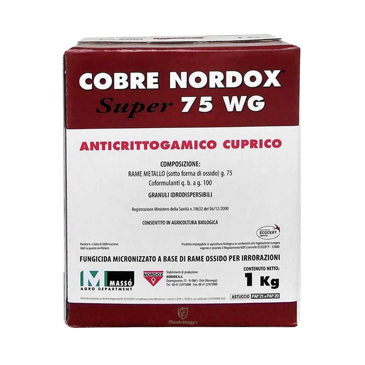 Cobre Nordox Super 75 WG - Fungicida Rameico ad Alta Concentrazione per Agricoltura Bio
