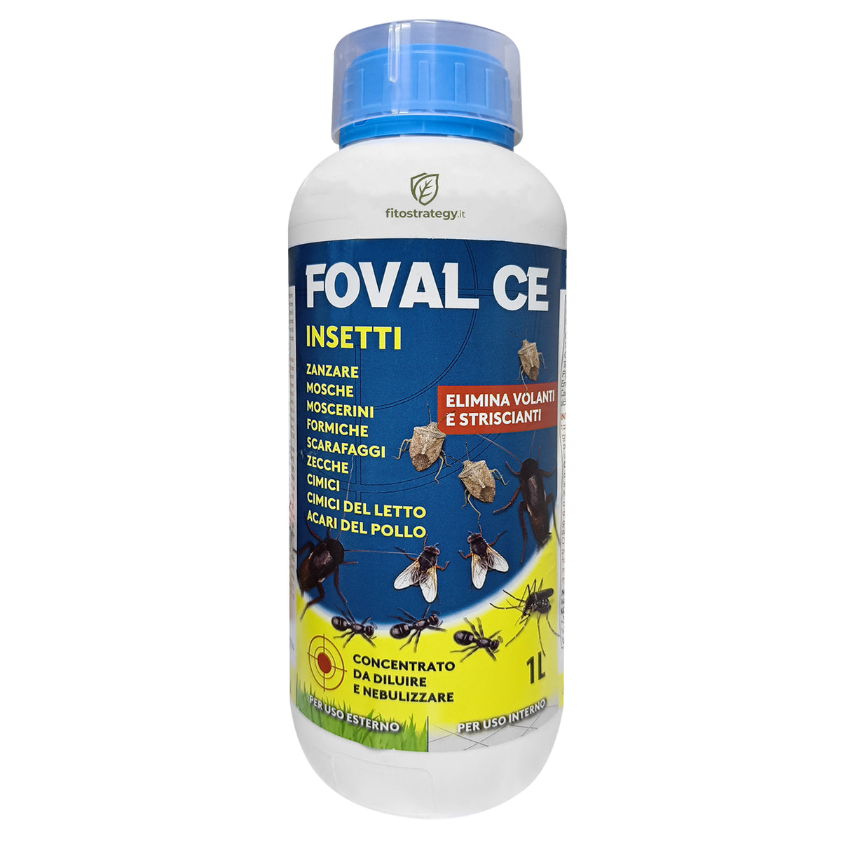 Insetticida Foval CE 1L Zanzare Mosche Scarafaggi Formiche Aree Esterne
