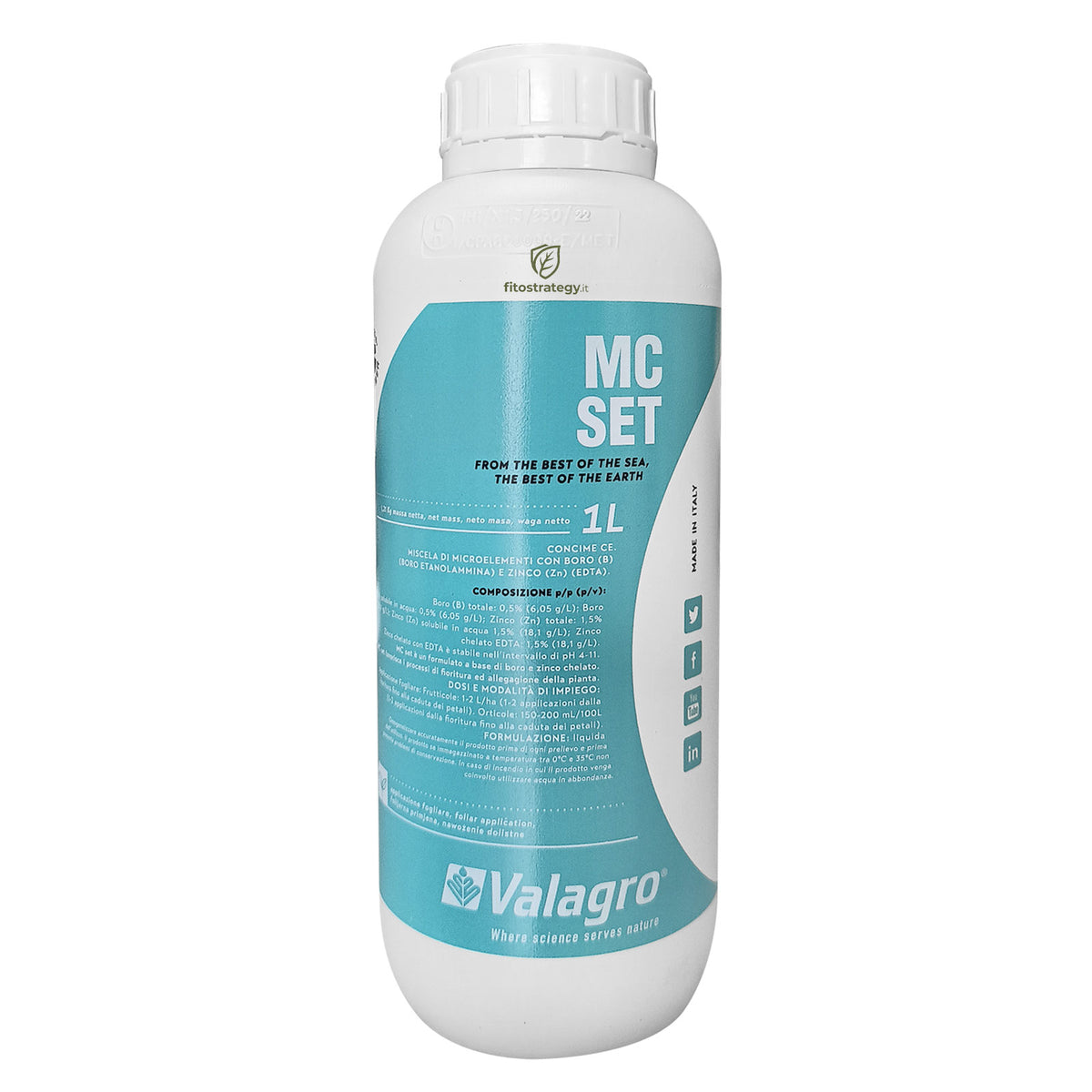 Mc Set Valagro Biostimolante 1 Lt Fioritura Allegagione Con Alghe Boro E Zinco