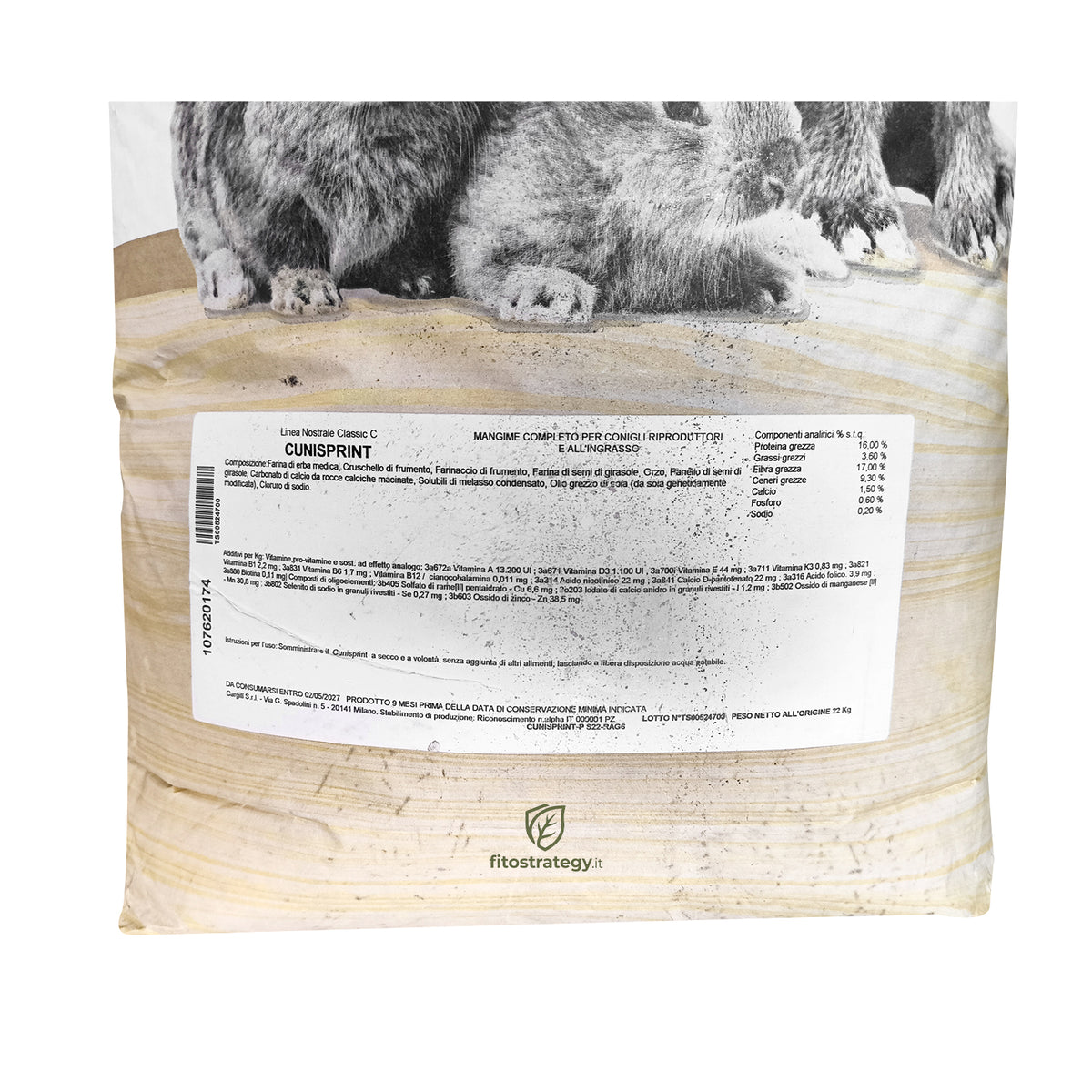 Mangime Conigli Raggio di Sole CUNISPRINT Riproduttori ed Ingrasso 22 Kg
