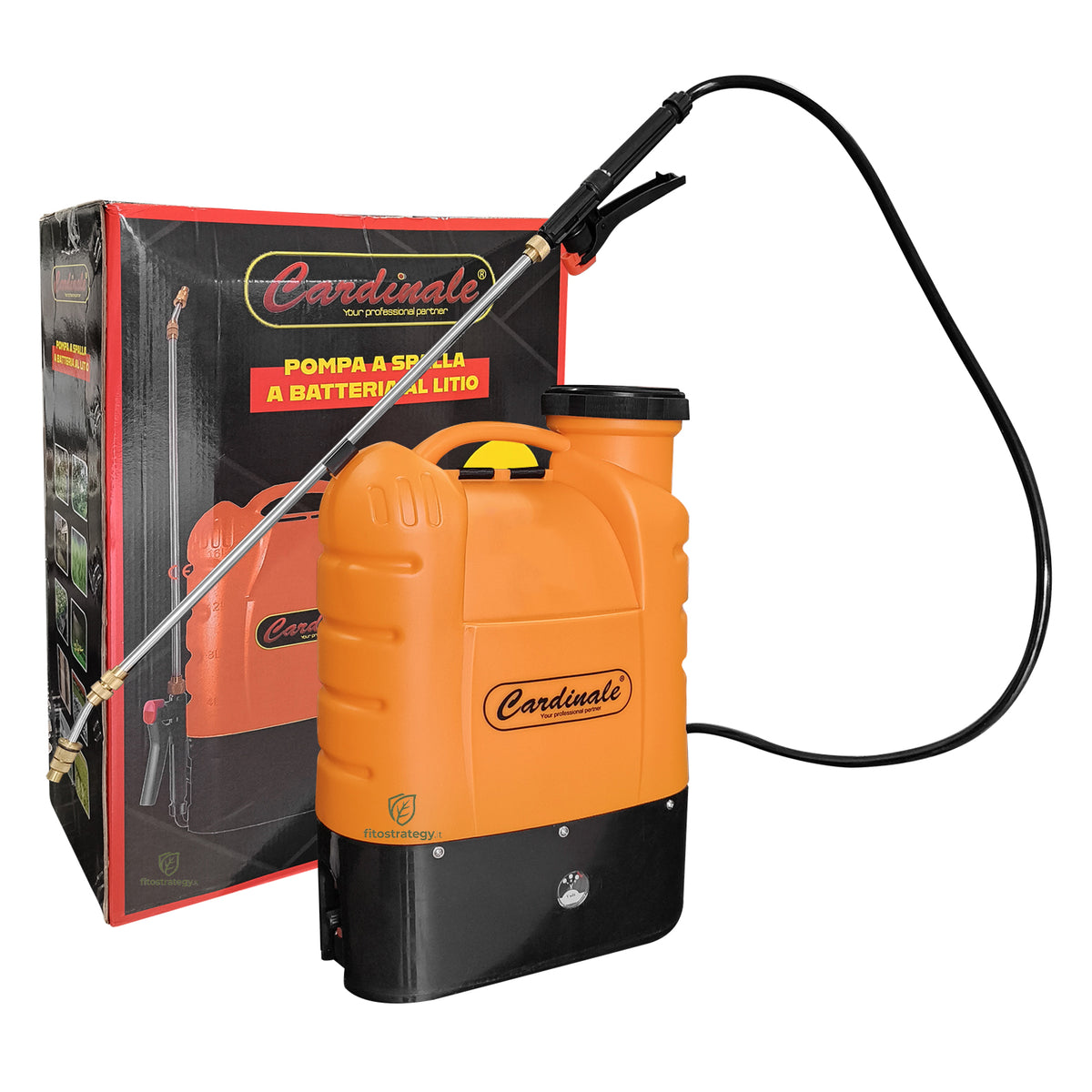 Pompa a Spalla Elettrica Cardinale 16 Lt Batteria Litio 12V 10Ah per Diserbo