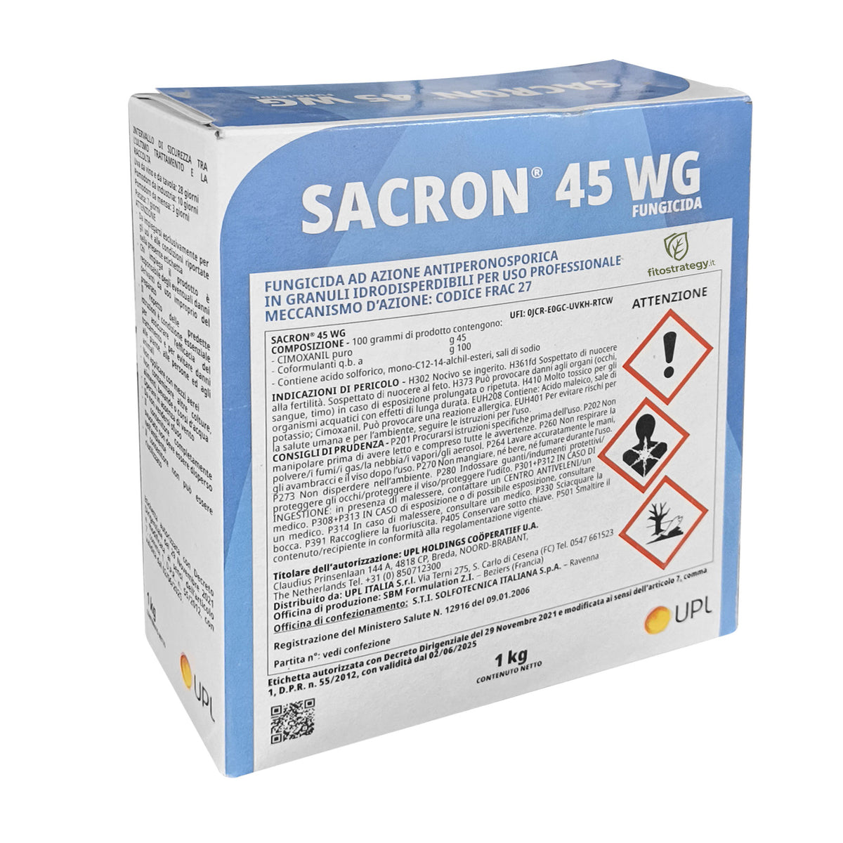 Sacron 45 WG Fungicida Cymoxanil 45% Peronospora Curativo Vite Pomodoro Patata