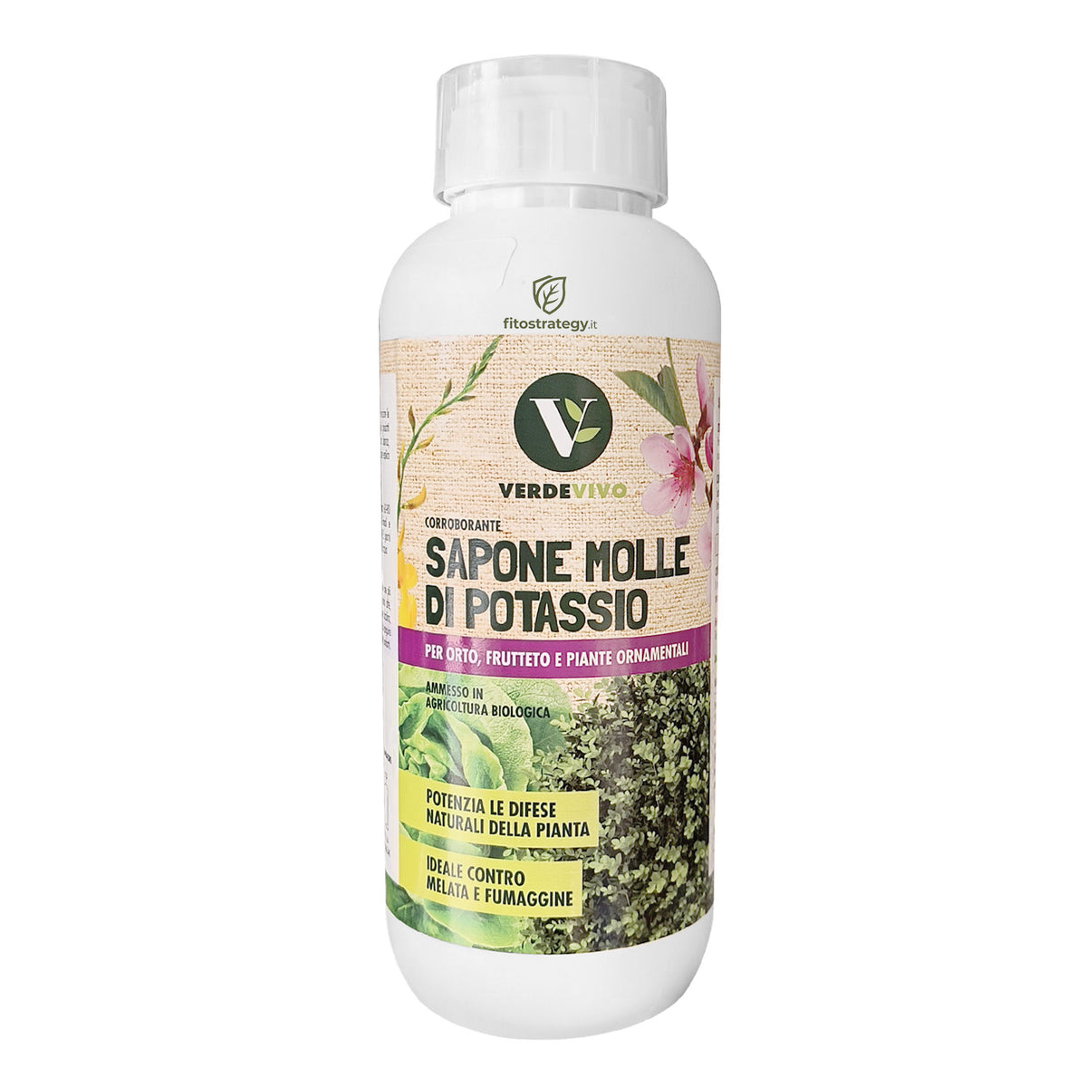 Sapone Molle Di Potassio VerdeVivo 1 Lt Corroborante Naturale Bio Afidi Melata