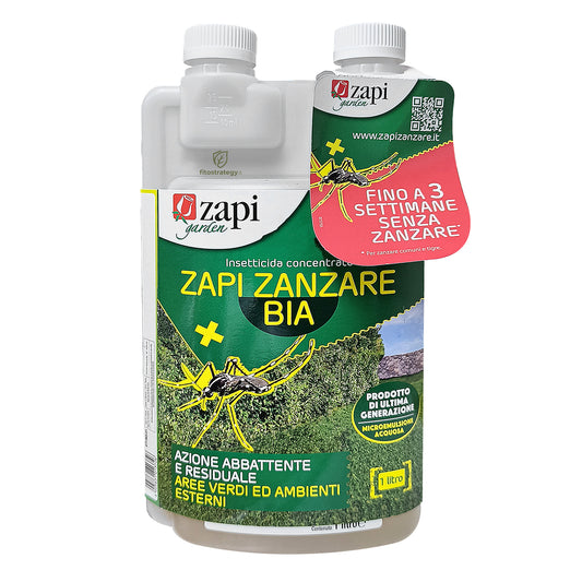 Zapi Zanzare BIA Verde Insetticida Concentrato 1 Litro Per Giardini E Aree Verdi