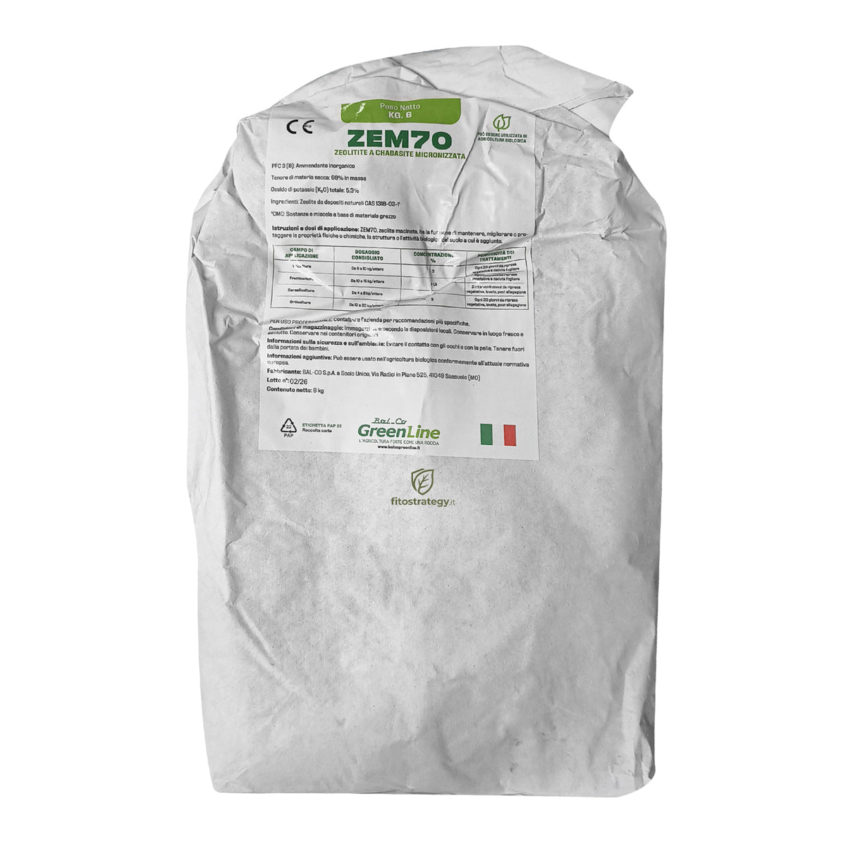 Zeolite 6 Kg Green Line Polvere Di Roccia Naturale Per Piante E Giardino